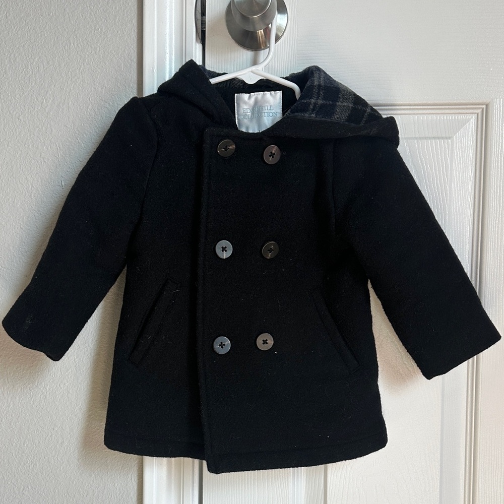 Classic Black Kids Peacoat